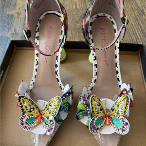 Betsey Johnson Colorful Butterfly Embellished Heels